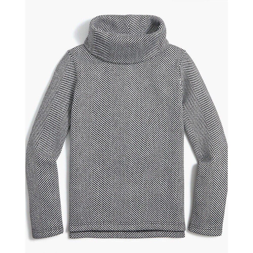 J. Crew Factory Long-Sleeve Funnelneck Pullover Sweater NWT Herringbone Size XS